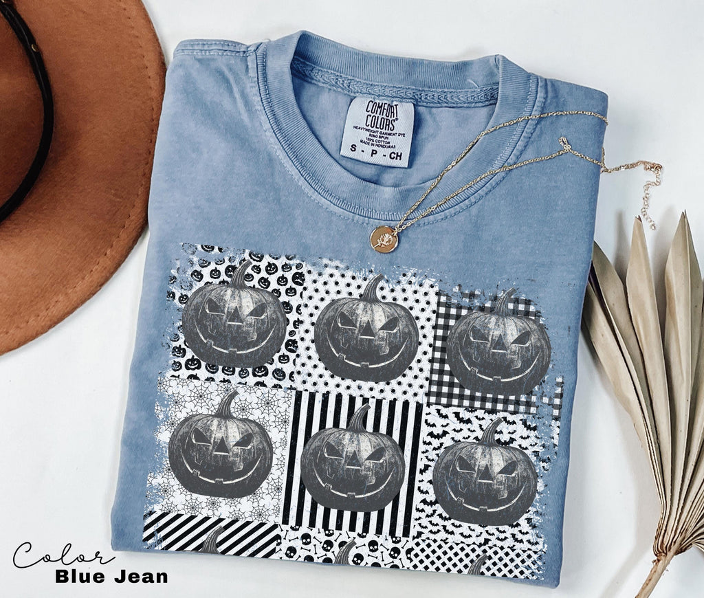 Halloween Collage Comfort Colors Shirt, Retro Halloween Tshirt, Vintage Oversized Halloween Aesthetic Tee, Women's Halloween Graphic Tee