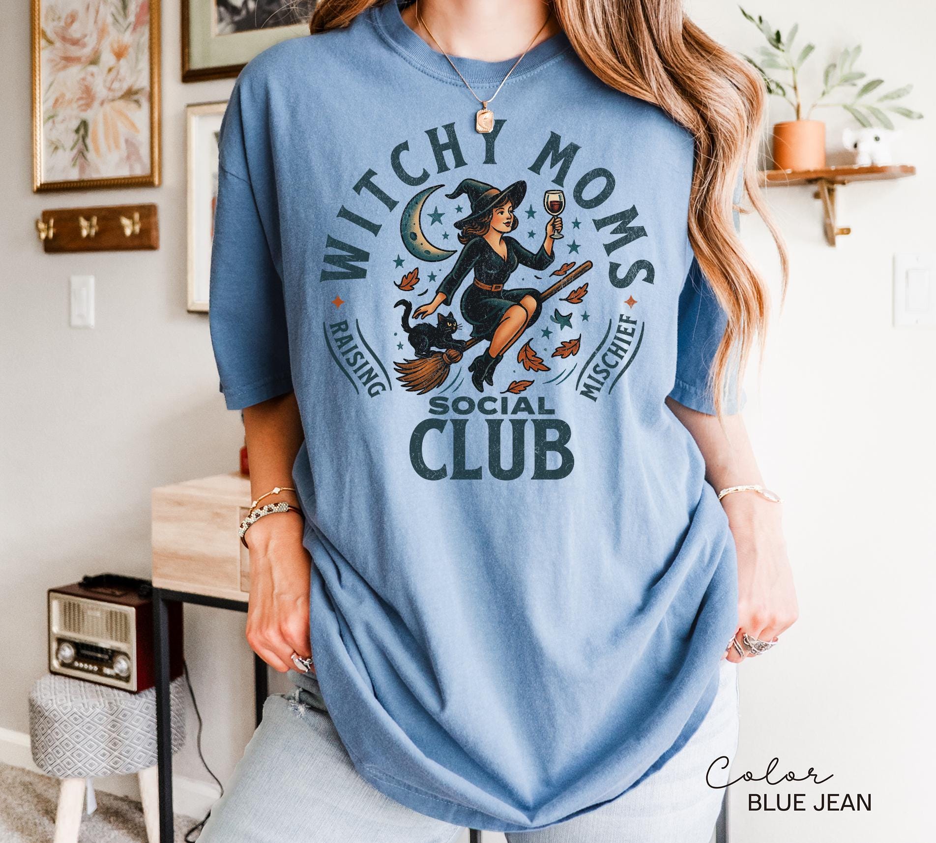 Witchy Halloween Mom Shirt, Retro Halloween Social Club, Mom Life, Spooky Season Shirt, Witch Shirt, Comfort Colors, Halloween Mom Gift