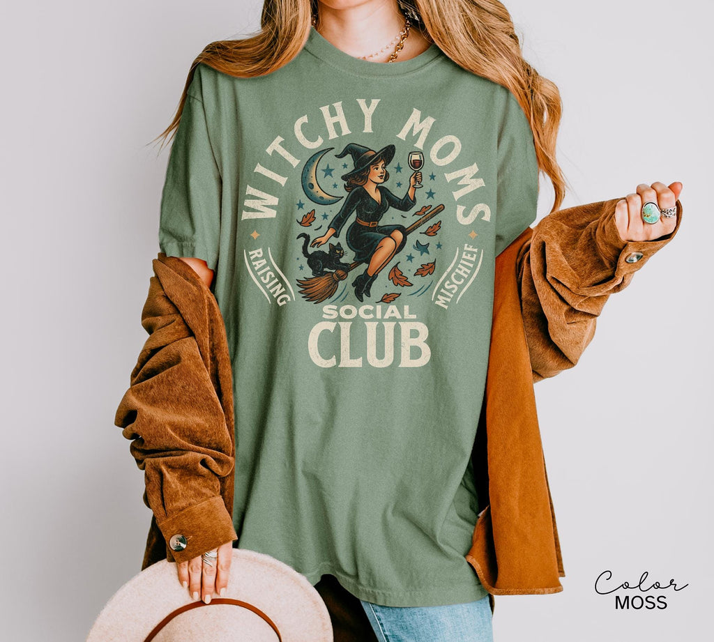 Witchy Halloween Mom Shirt, Retro Halloween Social Club, Mom Life, Spooky Season Shirt, Witch Shirt, Comfort Colors, Halloween Mom Gift