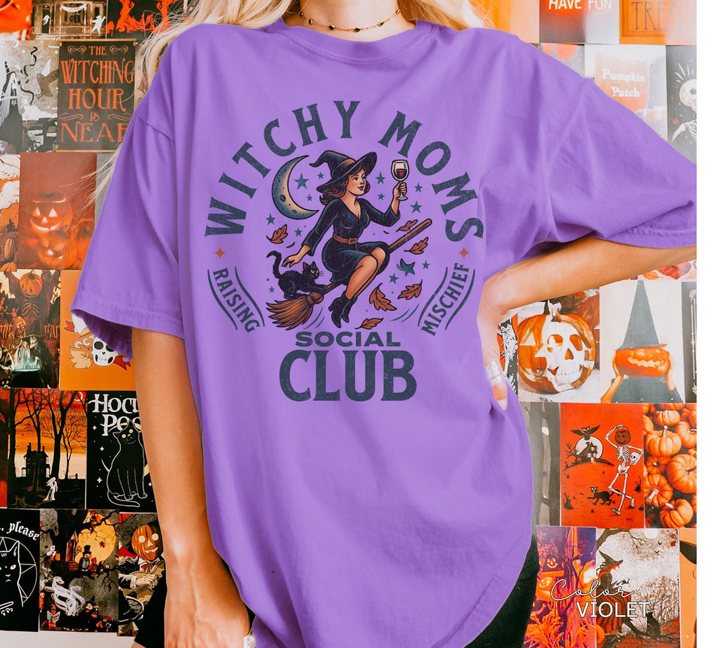 Witchy Halloween Mom Shirt, Retro Halloween Social Club, Mom Life, Spooky Season Shirt, Witch Shirt, Comfort Colors, Halloween Mom Gift