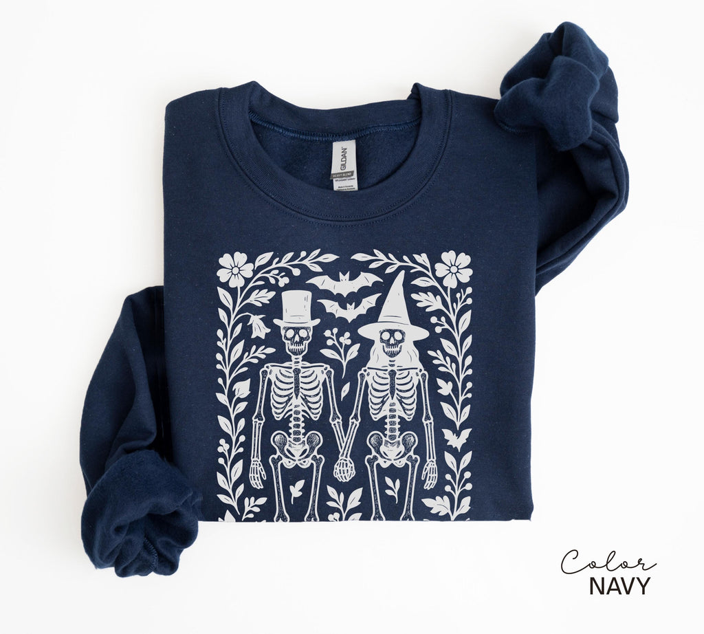 Skeleton 90s Vintage Style Sweatshirt, Retro Halloween Pullover, Skeleton Halloween Crewneck, Boho Cottagecore Halloween, Spooky Season