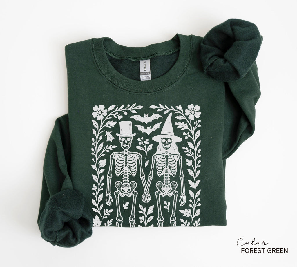 Skeleton 90s Vintage Style Sweatshirt, Retro Halloween Pullover, Skeleton Halloween Crewneck, Boho Cottagecore Halloween, Spooky Season