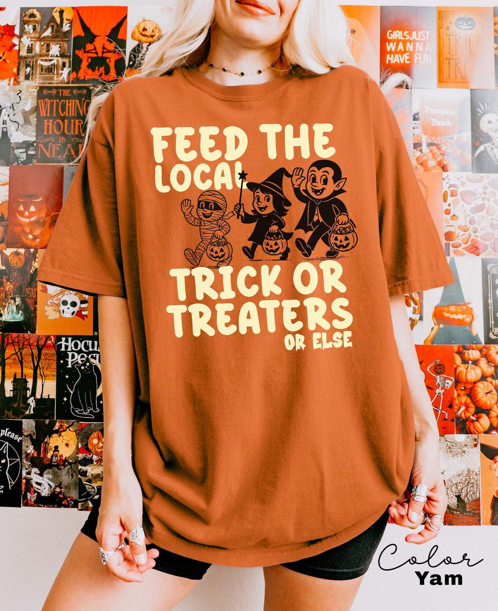 Retro Halloween Shirt, Feed the Local Trick or Treaters, Retro 90s Tee, Women's Halloween Shirt, Spooky Season Halloween Party,