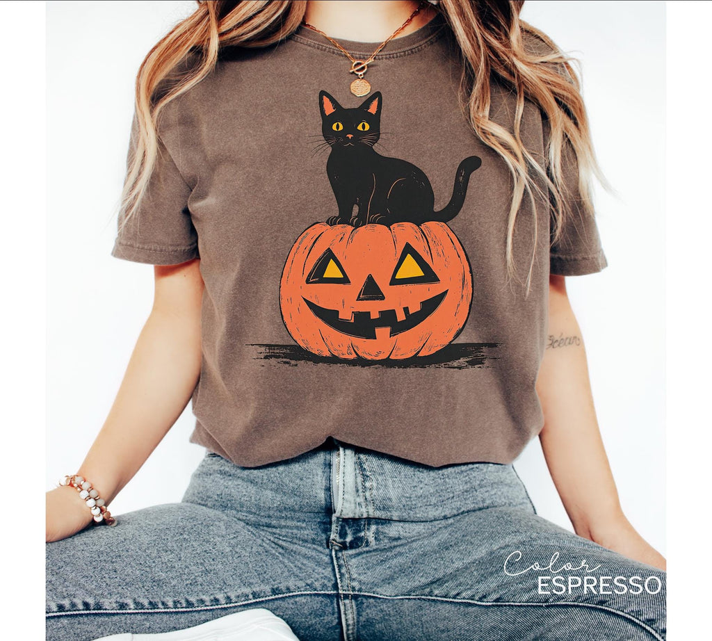 90s Halloween Cat Retro Shirt, Spooky Cat Halloween Shirt, Halloween Shirt, Black Cat Halloween Tee, Spooky Season Shirt, Pumpkin Shirt