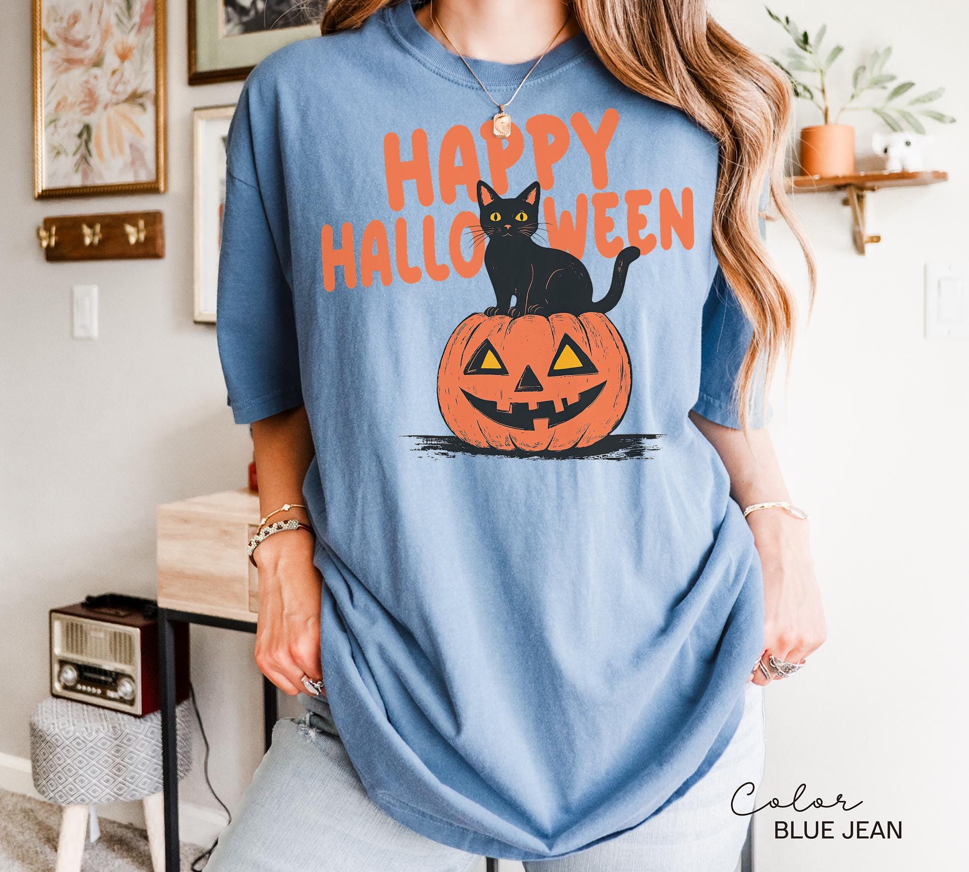 90s Halloween Cat Retro Shirt, Spooky Cat Halloween Shirt, Happy Halloween, Black Cat Halloween Tee, Spooky Season Shirt, Pumpkin Shirt