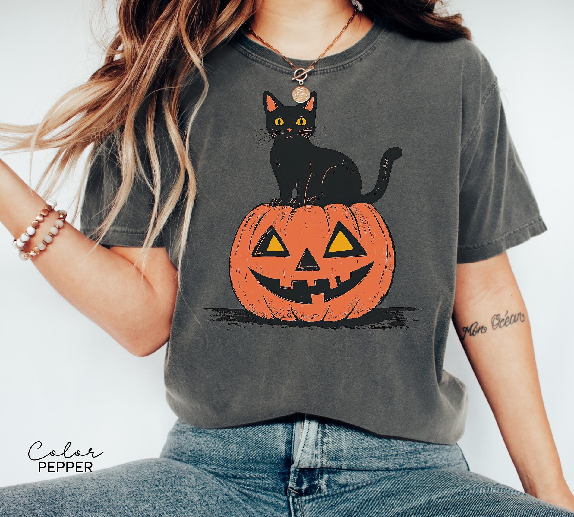 90s Halloween Cat Retro Shirt, Spooky Cat Halloween Shirt, Halloween Shirt, Black Cat Halloween Tee, Spooky Season Shirt, Pumpkin Shirt