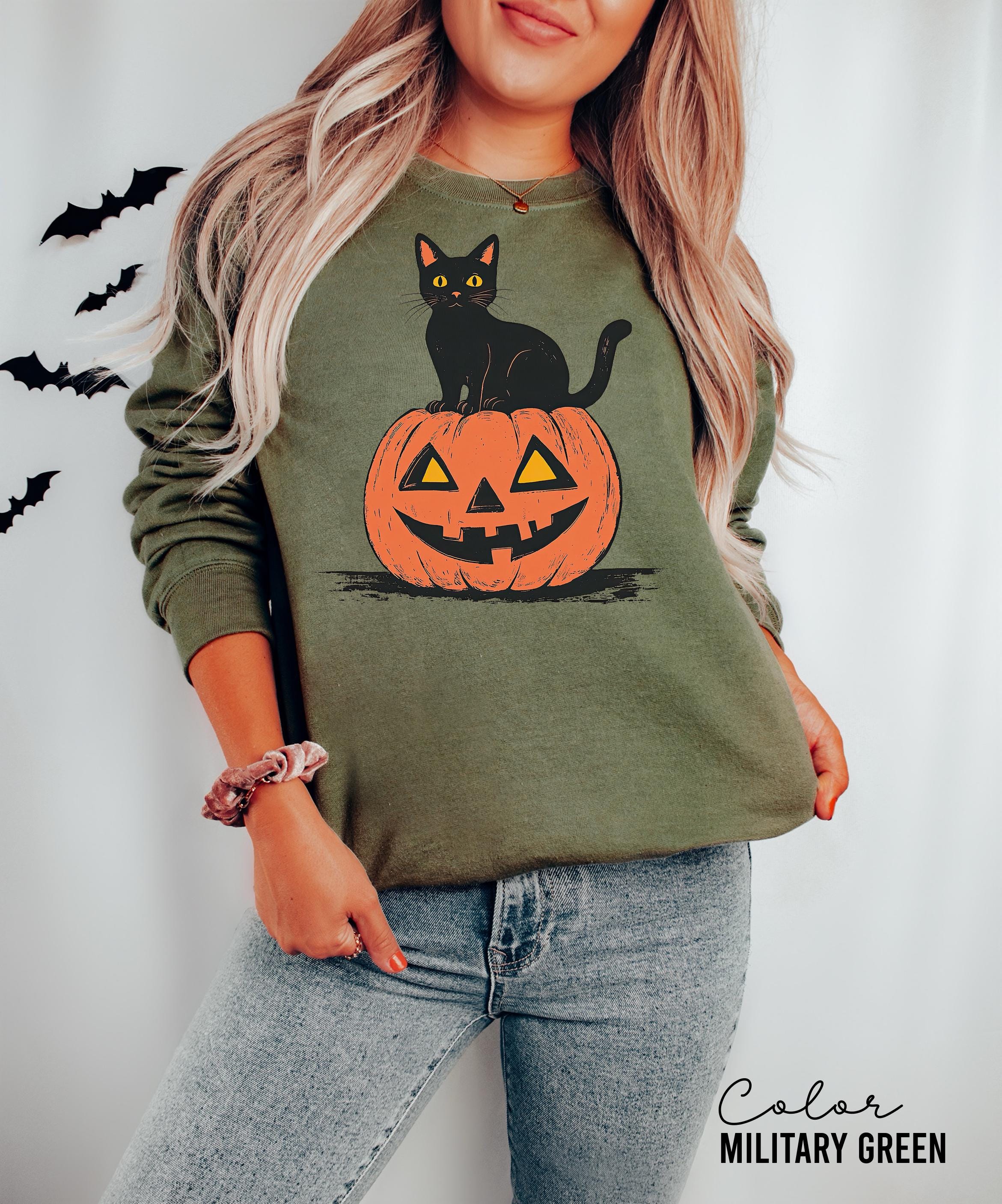 90s Halloween Cat Retro Shirt, Spooky Cat Halloween Shirt, Halloween Shirt, Black Cat Halloween Tee, Spooky Season Shirt, Pumpkin Shirt