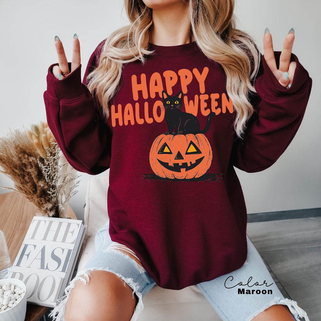 90s Halloween Cat Retro Shirt, Spooky Cat Halloween Shirt, Halloween Shirt, Black Cat Halloween Tee, Spooky Season Shirt, Pumpkin Shirt