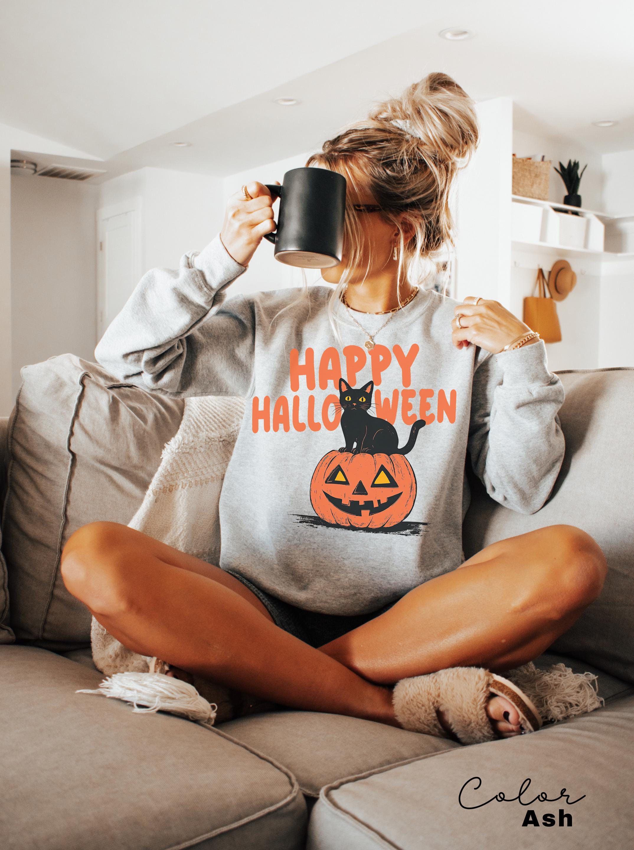 90s Halloween Cat Retro Shirt, Spooky Cat Halloween Shirt, Halloween Shirt, Black Cat Halloween Tee, Spooky Season Shirt, Pumpkin Shirt