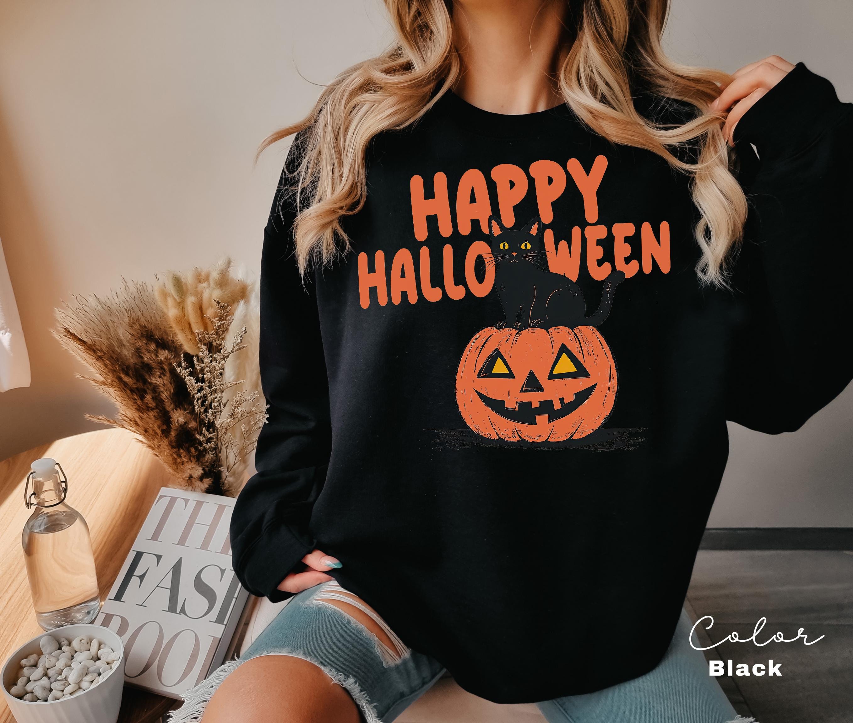90s Halloween Cat Retro Shirt, Spooky Cat Halloween Shirt, Halloween Shirt, Black Cat Halloween Tee, Spooky Season Shirt, Pumpkin Shirt