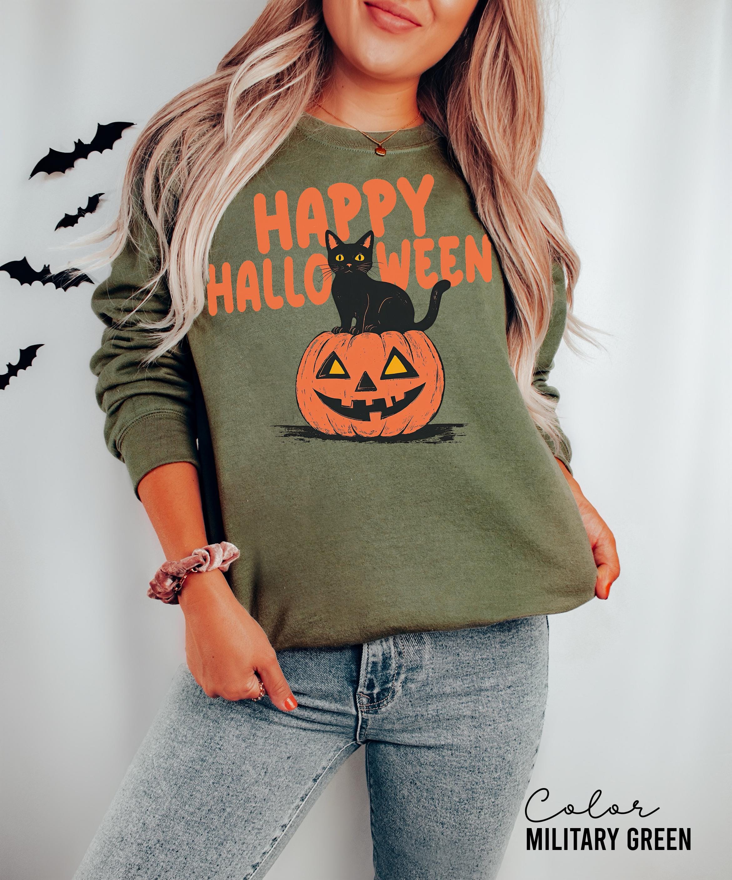 90s Halloween Cat Retro Shirt, Spooky Cat Halloween Shirt, Halloween Shirt, Black Cat Halloween Tee, Spooky Season Shirt, Pumpkin Shirt