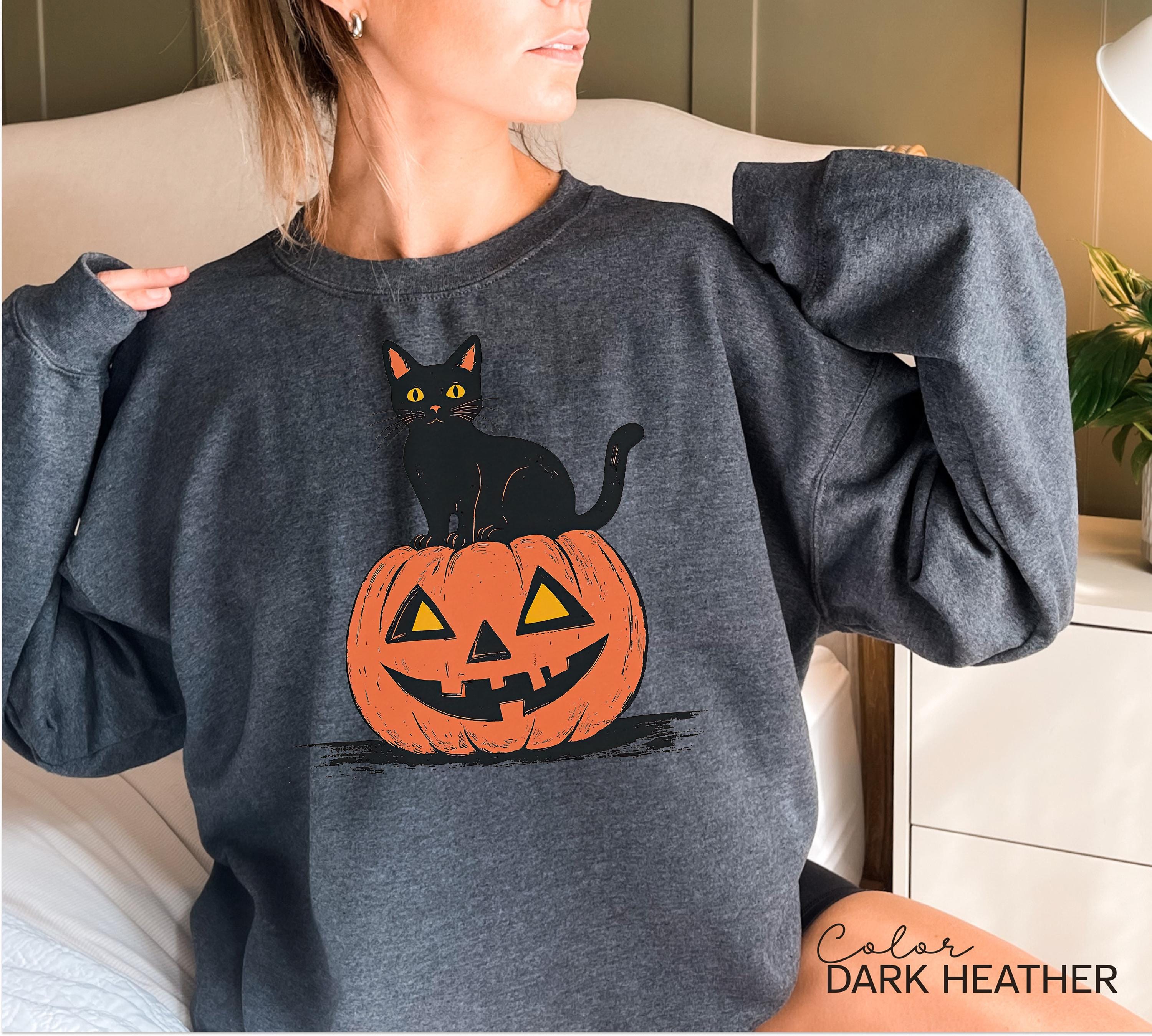 90s Halloween Cat Retro Shirt, Spooky Cat Halloween Shirt, Halloween Shirt, Black Cat Halloween Tee, Spooky Season Shirt, Pumpkin Shirt