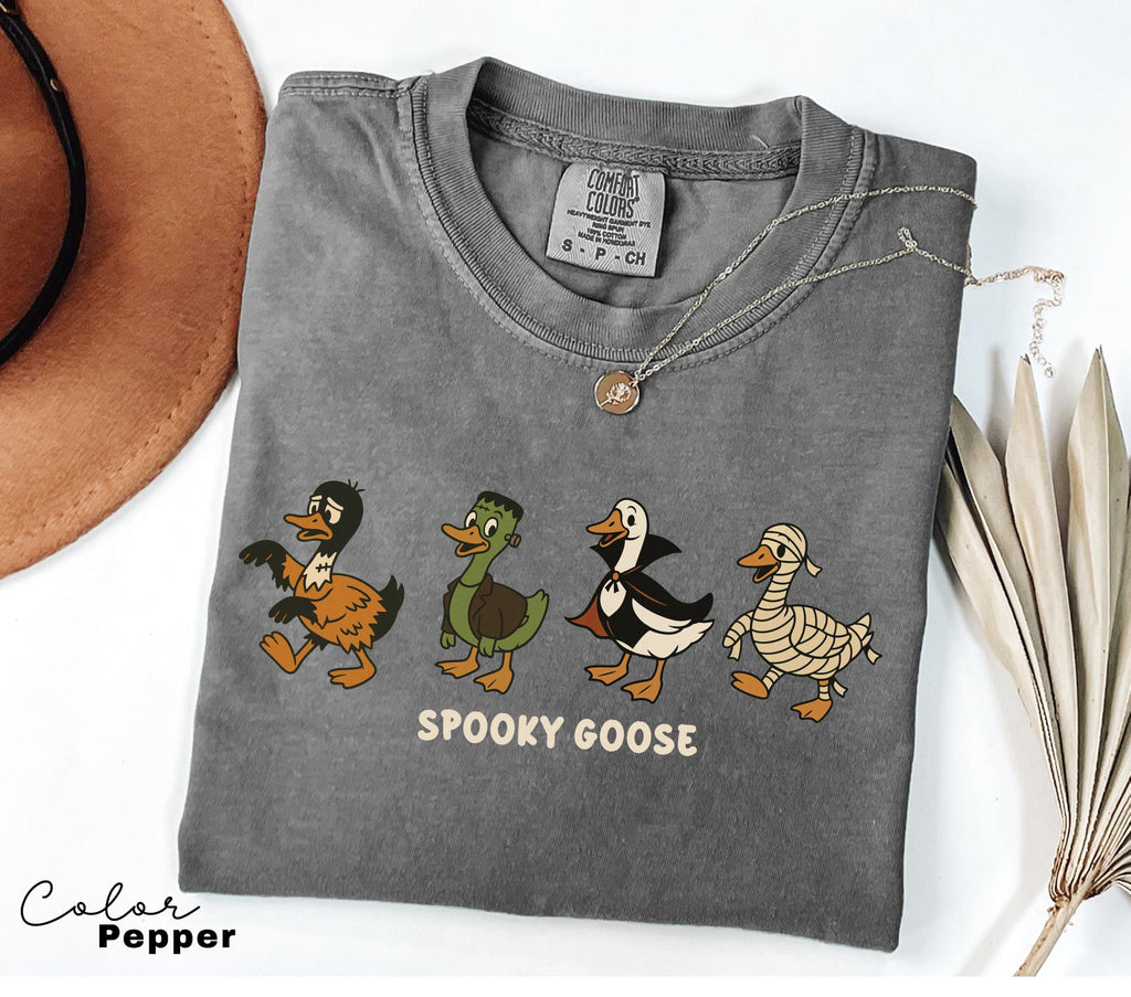 Halloween Goose Shirt, Spooky Goose Comfort Colors Shirt, Funny Halloween, Silly Goose Shirt, Fall Crewneck, Silly Goose T-shi