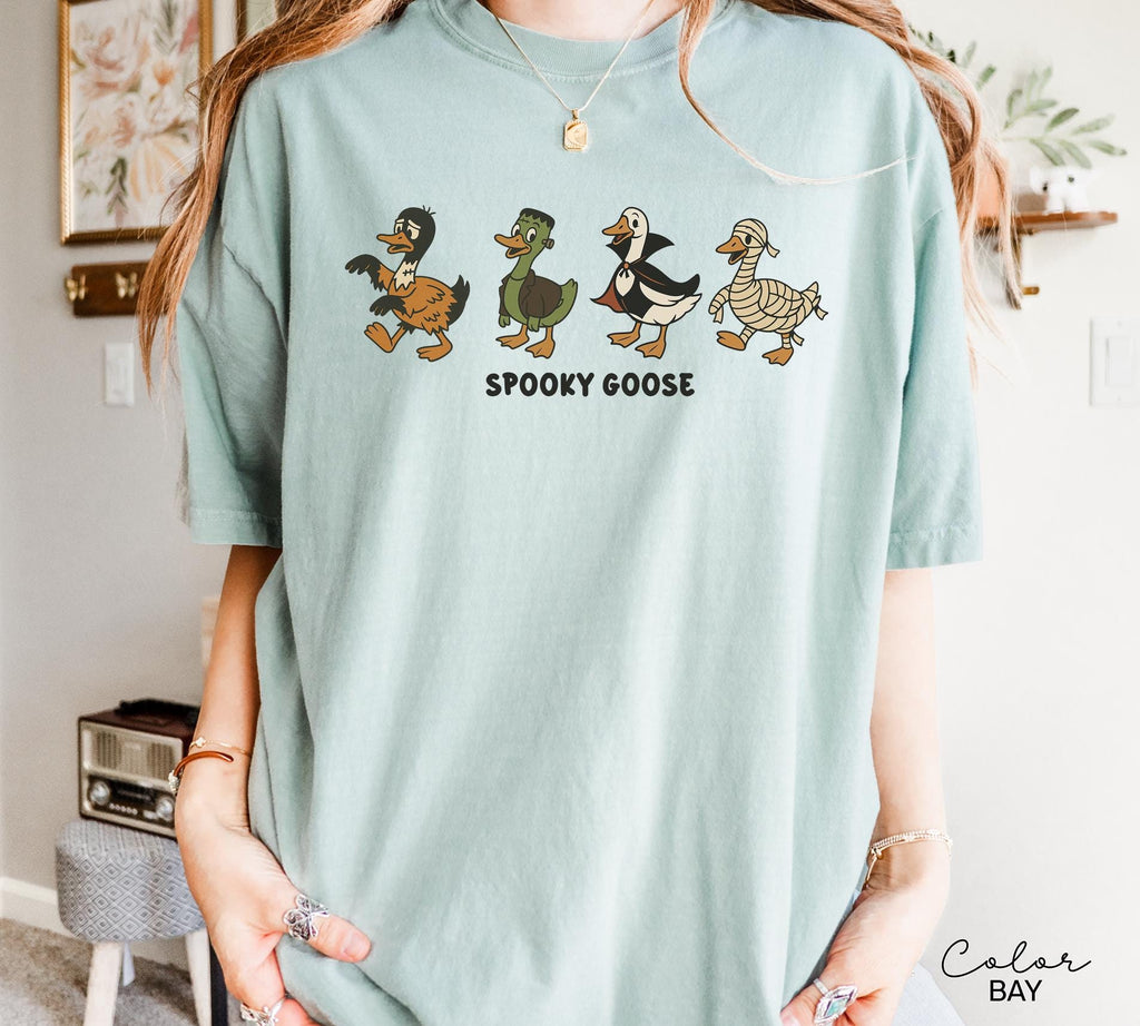Halloween Goose Shirt, Spooky Goose Comfort Colors Shirt, Funny Halloween, Silly Goose Shirt, Fall Crewneck, Silly Goose T-shi