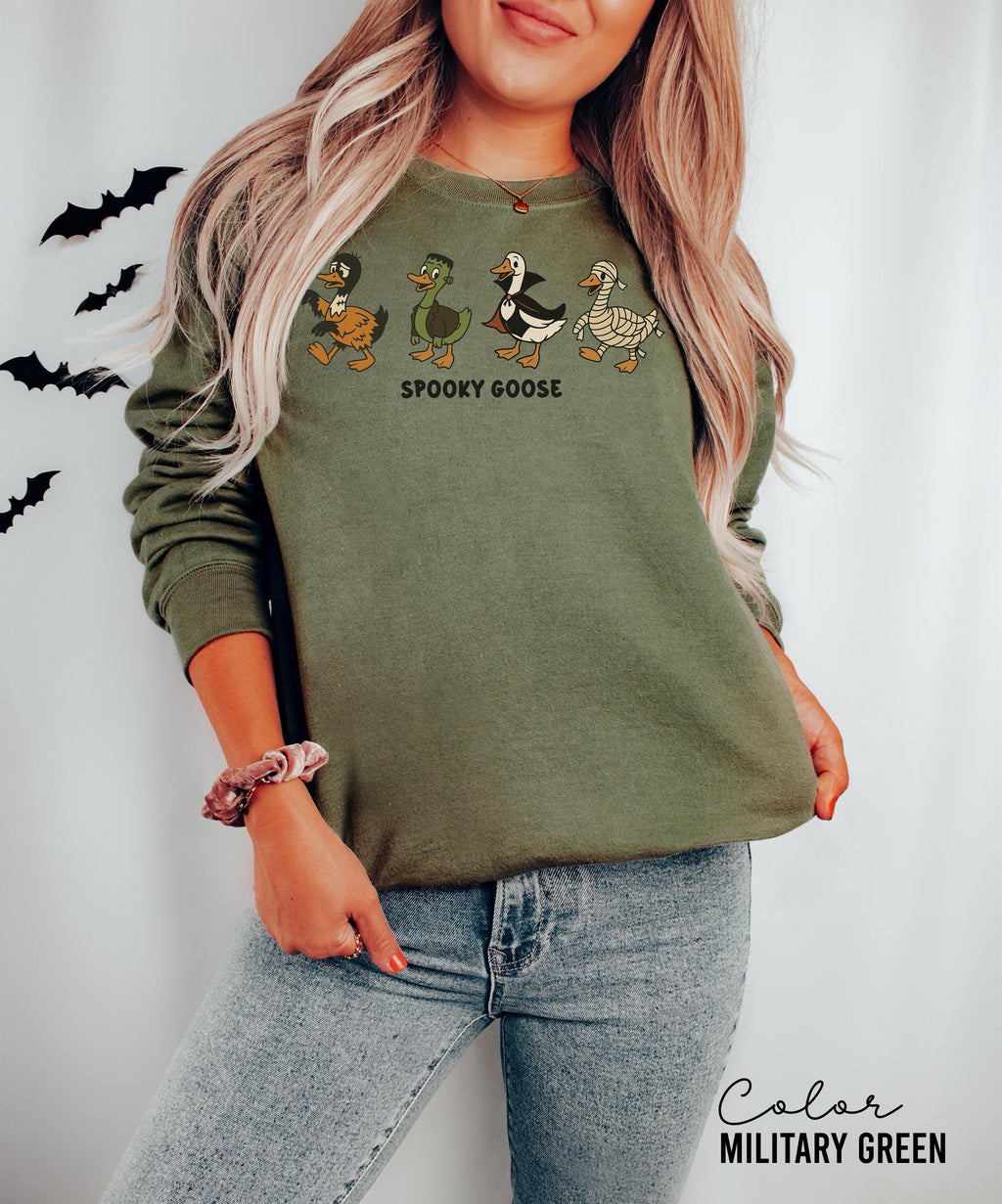 Halloween Goose Sweatshirt, Spooky Goose Sweatshirt, Funny Halloween, Silly Goose Shirt, Fall Crewneck, Silly Goose Sweatshirt