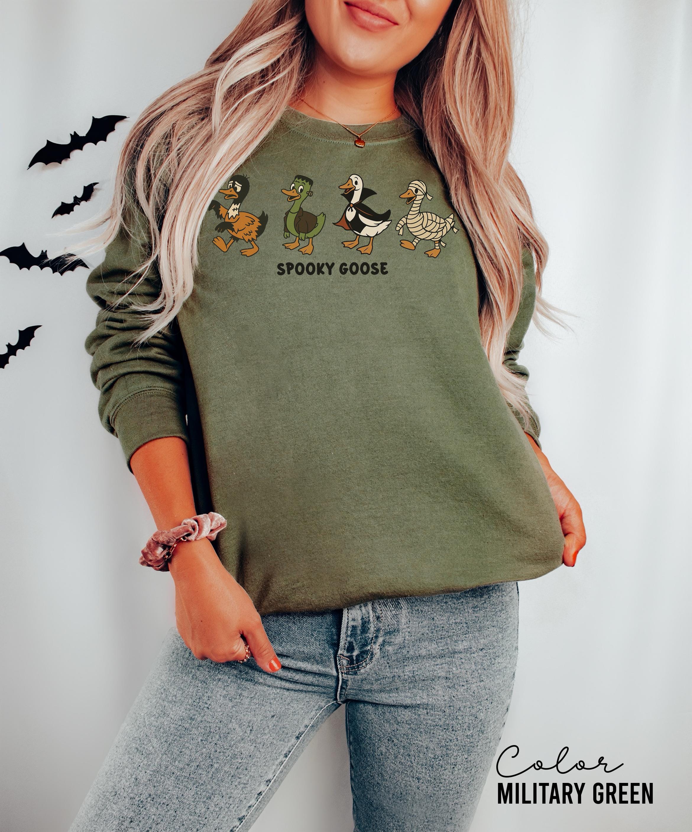 Halloween Goose Sweatshirt, Spooky Goose Sweatshirt, Funny Halloween, Silly Goose Shirt, Fall Crewneck, Silly Goose Sweatshirt