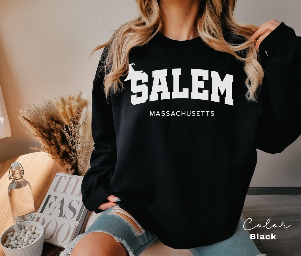 Salem Witch Halloween Sweatshirt, Salem Massachusetts, Preppy Crewneck, Spooky Season, Halloween Witch, Girls Trip Salem