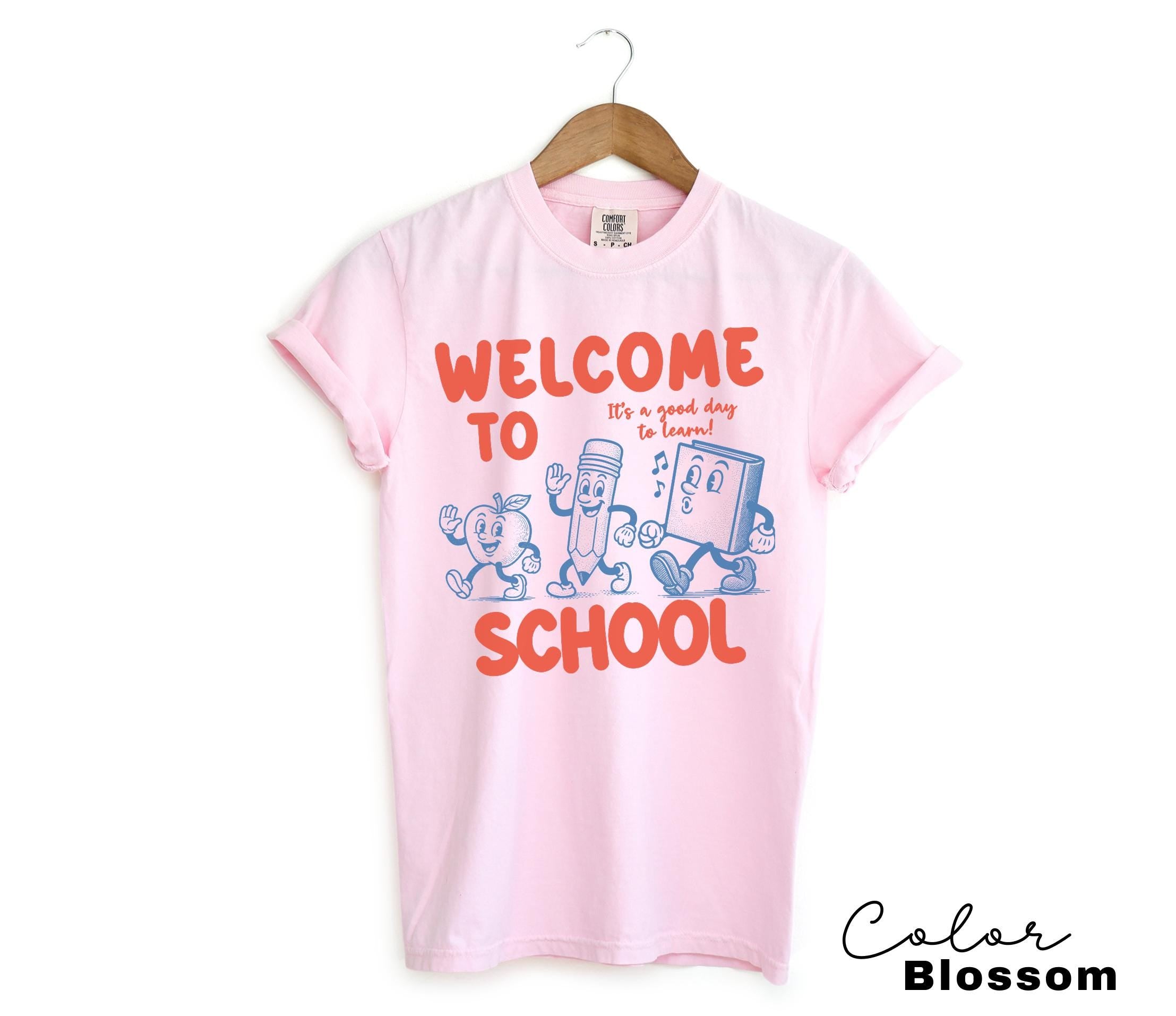 Comfort Colors Welcome to School Teacher Shirt, Retro Back to School T-shirt, First Day of School, Counselor, Librarian, School Office