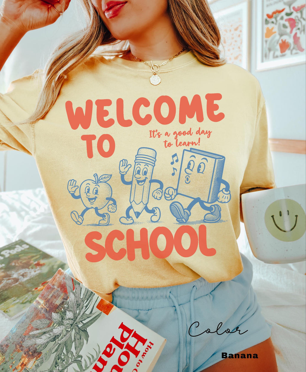 Comfort Colors Welcome to School Teacher Shirt, Retro Back to School T-shirt, First Day of School, Counselor, Librarian, School Office