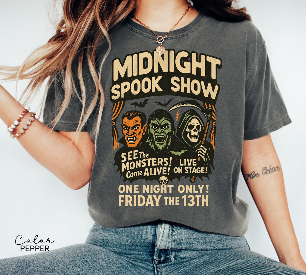 Halloween Spook Show Monster Shirt, Retro Halloween Shirt, Nostalgic Halloween, Trendy Halloween Shirt, Vintage Halloween, Monster T-Shirt