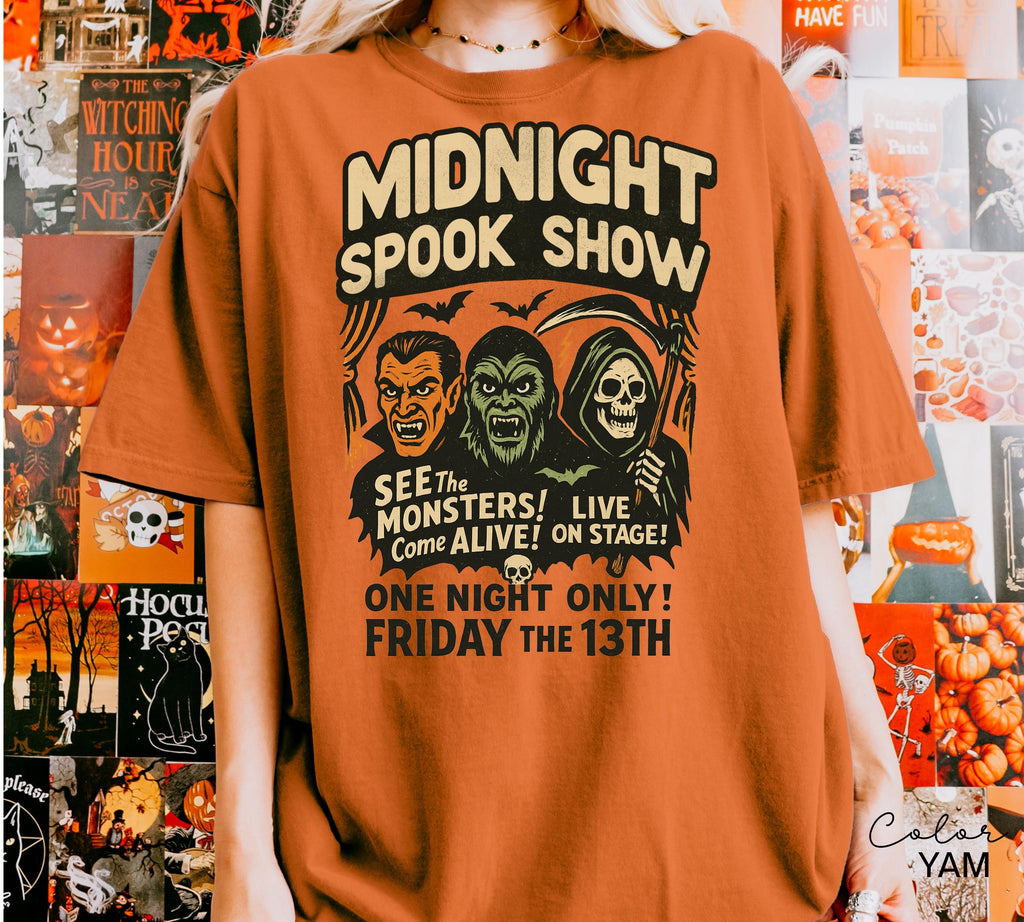 Halloween Spook Show Monster Shirt, Retro Halloween Shirt, Nostalgic Halloween, Trendy Halloween Shirt, Vintage Halloween, Monster T-Shirt