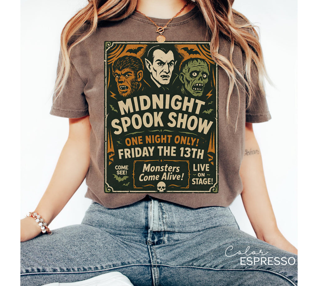 Halloween Spook Show Monster Shirt, Retro Halloween Shirt, Nostalgic Halloween, Trendy Halloween Shirt, Vintage Halloween, Monster T-Shirt