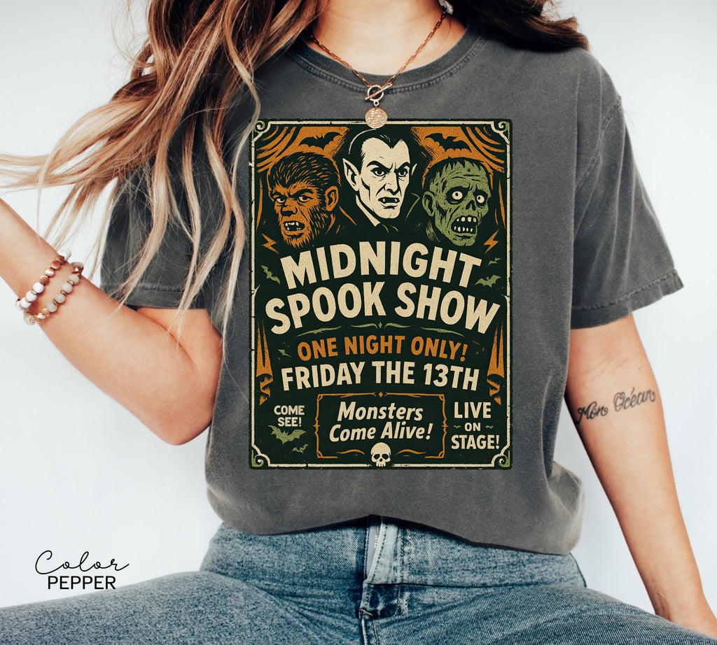 Halloween Spook Show Monster Shirt, Retro Halloween Shirt, Nostalgic Halloween, Trendy Halloween Shirt, Vintage Halloween, Monster T-Shirt