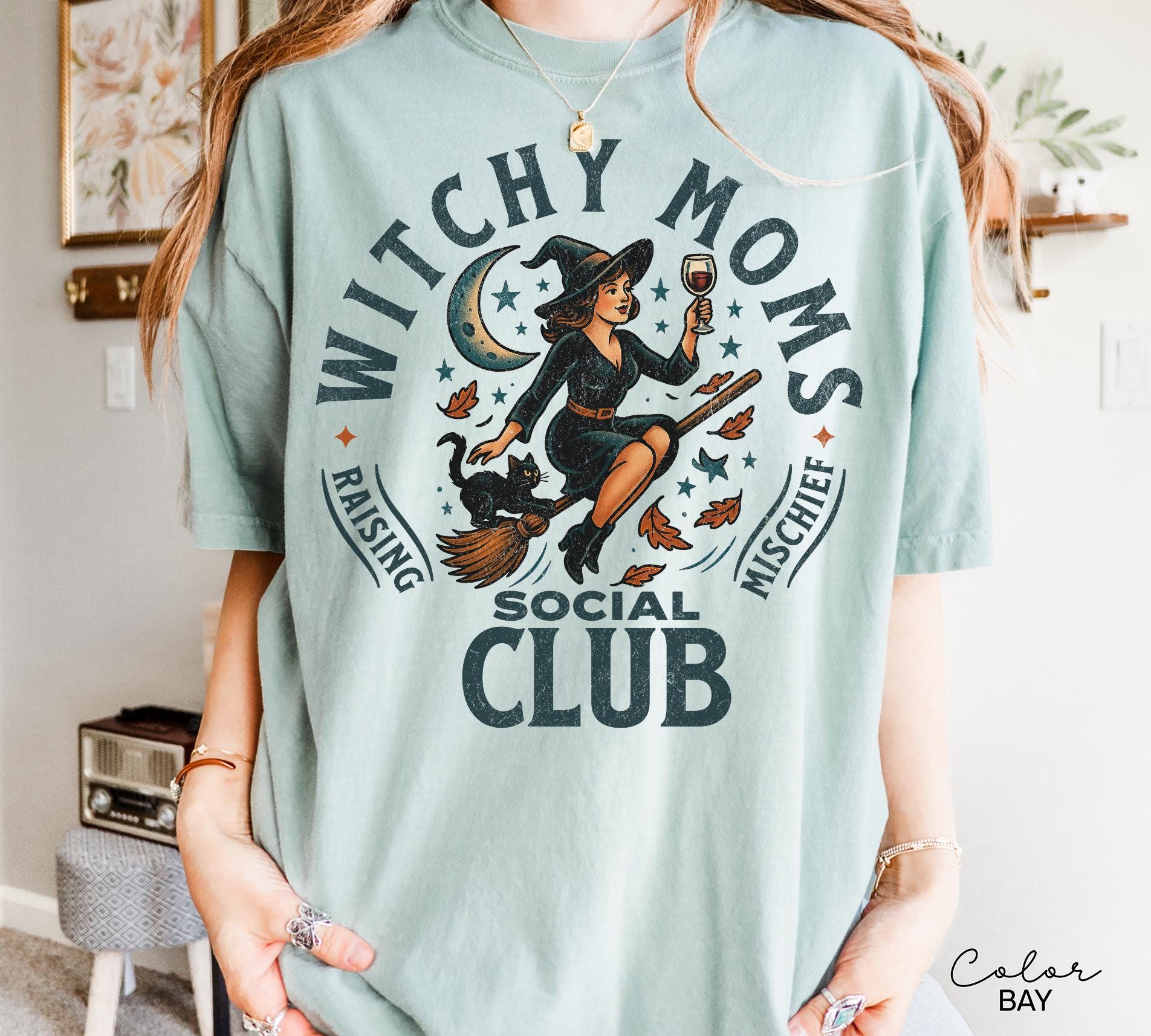Witchy Halloween Mom Shirt, Retro Halloween Social Club, Mom Life, Spooky Season Shirt, Witch Shirt, Comfort Colors, Halloween Mom Gift