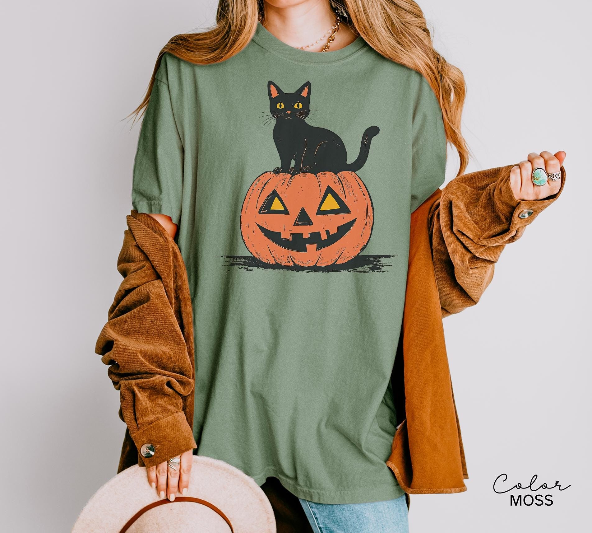 90s Halloween Cat Retro Shirt, Spooky Cat Halloween Shirt, Halloween Shirt, Black Cat Halloween Tee, Spooky Season Shirt, Pumpkin Shirt