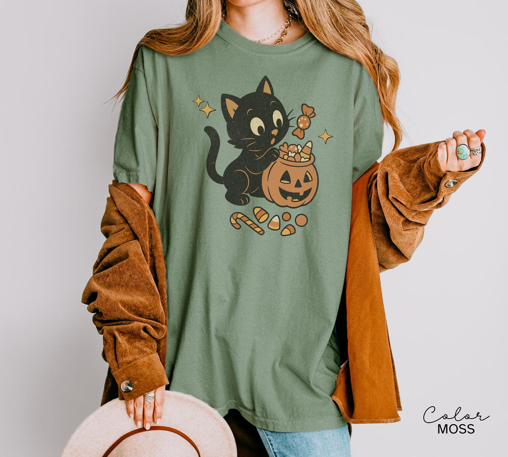 90s Halloween Cat Retro Shirt, Spooky Cat Halloween Shirt, Halloween Shirt, Black Cat Halloween Tee, Spooky Season Shirt, Pumpkin Shirt