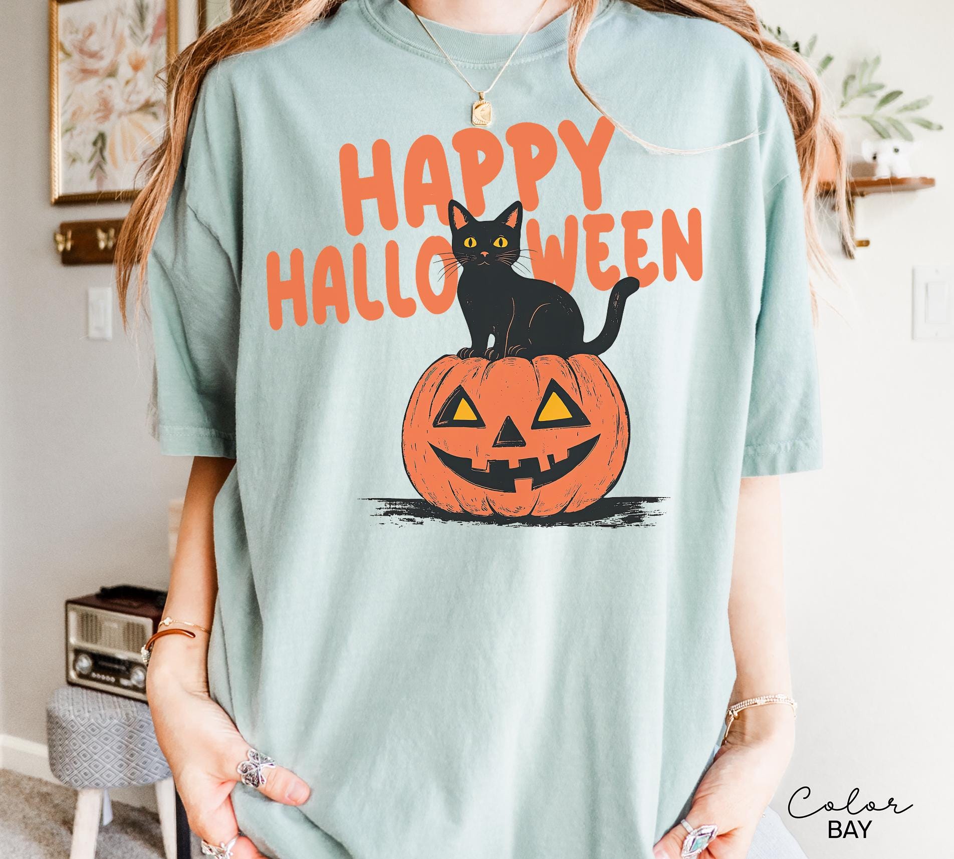 90s Halloween Cat Retro Shirt, Spooky Cat Halloween Shirt, Happy Halloween, Black Cat Halloween Tee, Spooky Season Shirt, Pumpkin Shirt