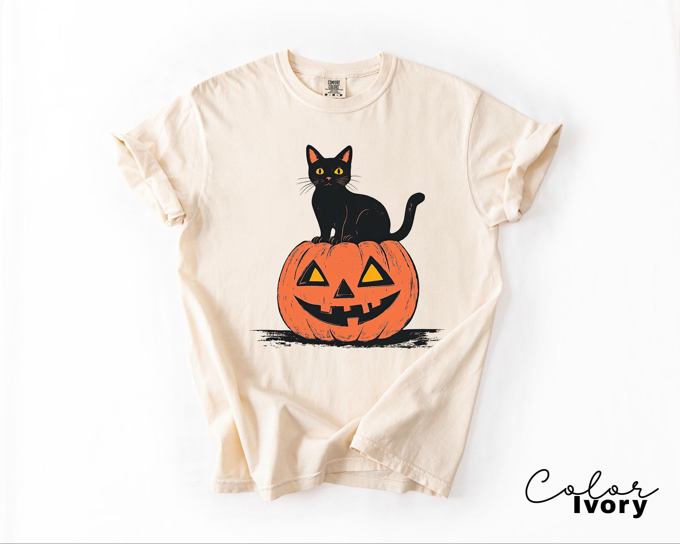90s Halloween Cat Retro Shirt, Spooky Cat Halloween Shirt, Halloween Shirt, Black Cat Halloween Tee, Spooky Season Shirt, Pumpkin Shirt