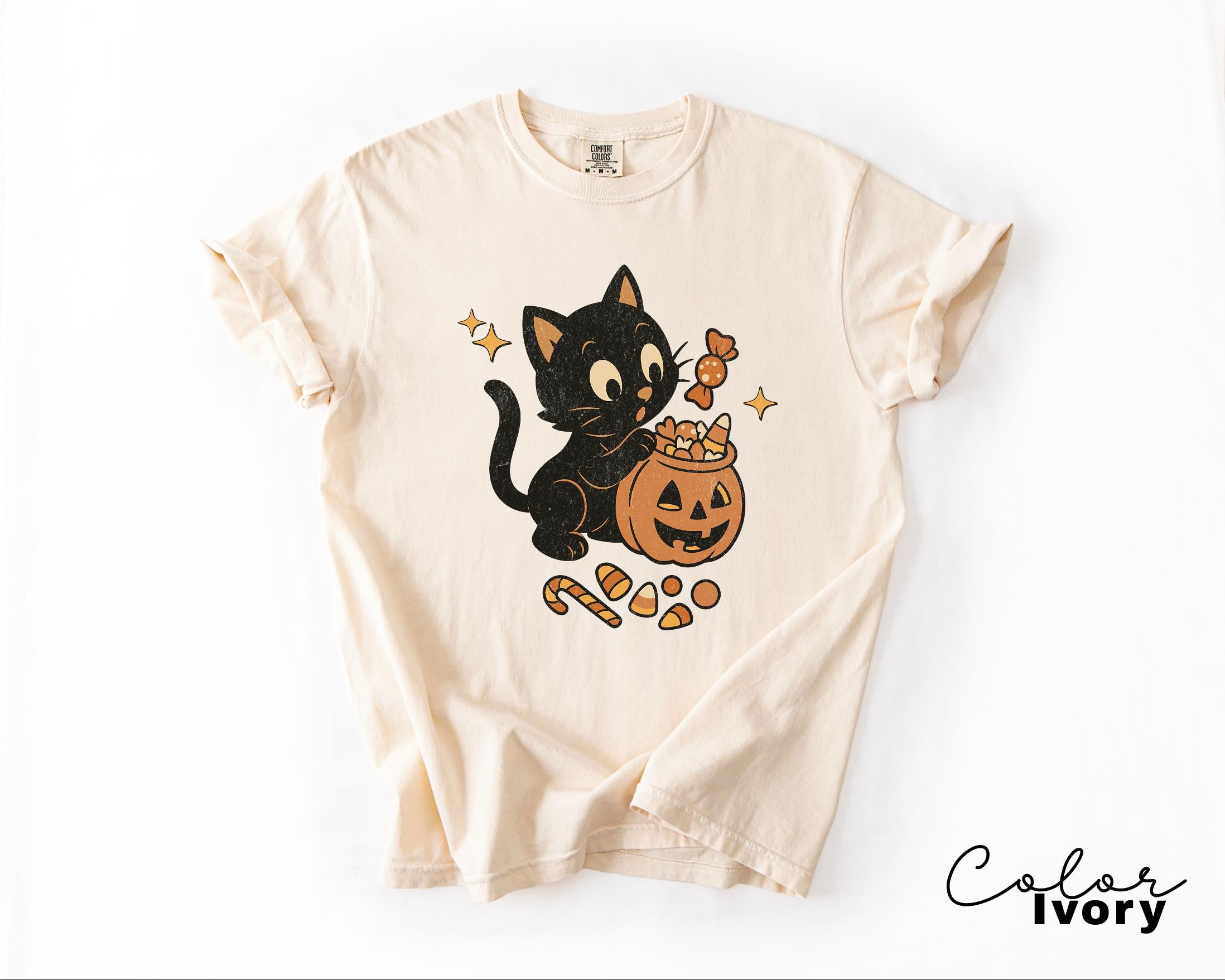 90s Halloween Cat Retro Shirt, Spooky Cat Halloween Shirt, Halloween Shirt, Black Cat Halloween Tee, Spooky Season Shirt, Pumpkin Shirt