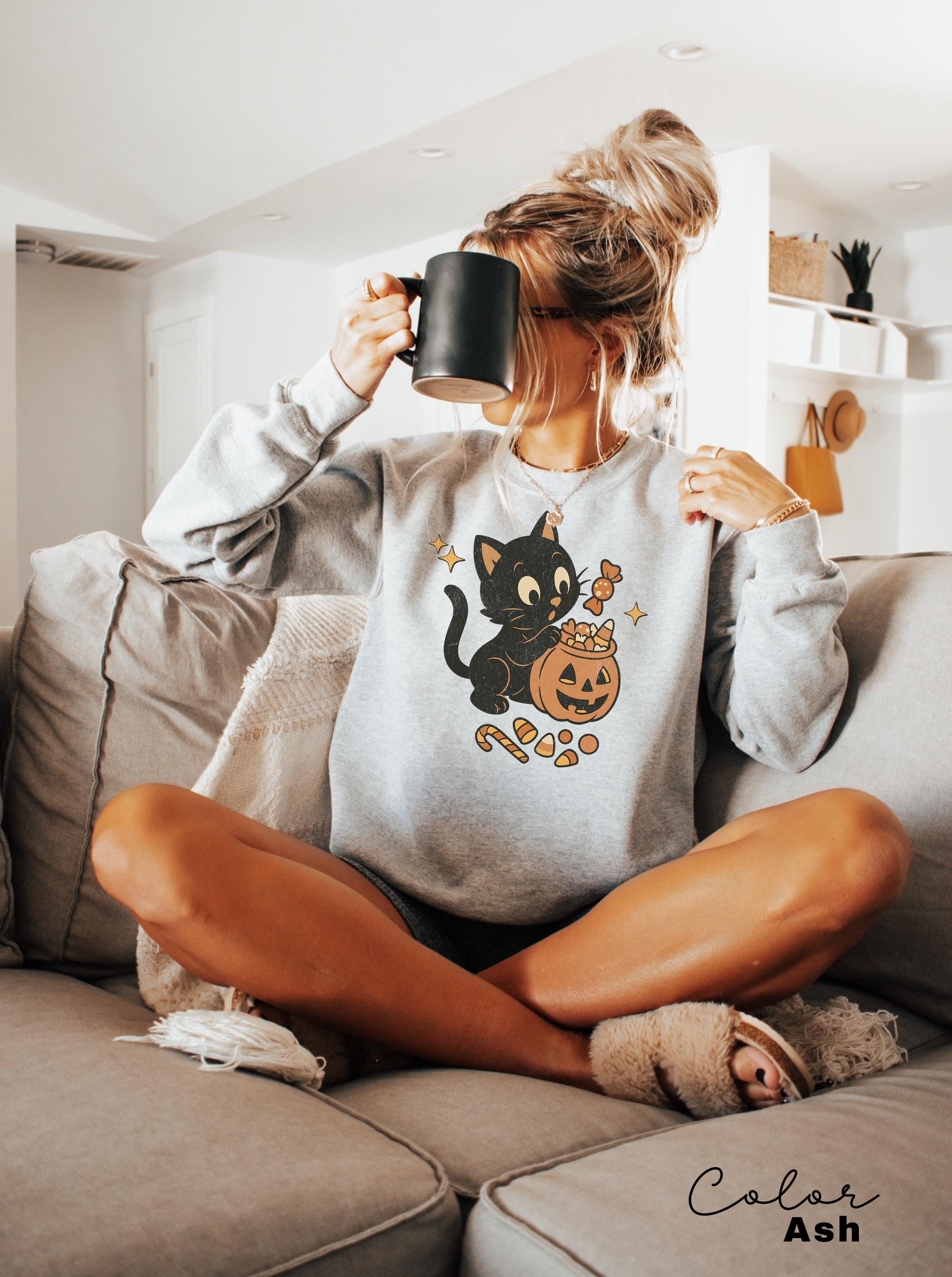 90s Halloween Cat Retro Shirt, Spooky Cat Halloween Shirt, Halloween Shirt, Black Cat Halloween Tee, Spooky Season Shirt, Pumpkin Shirt