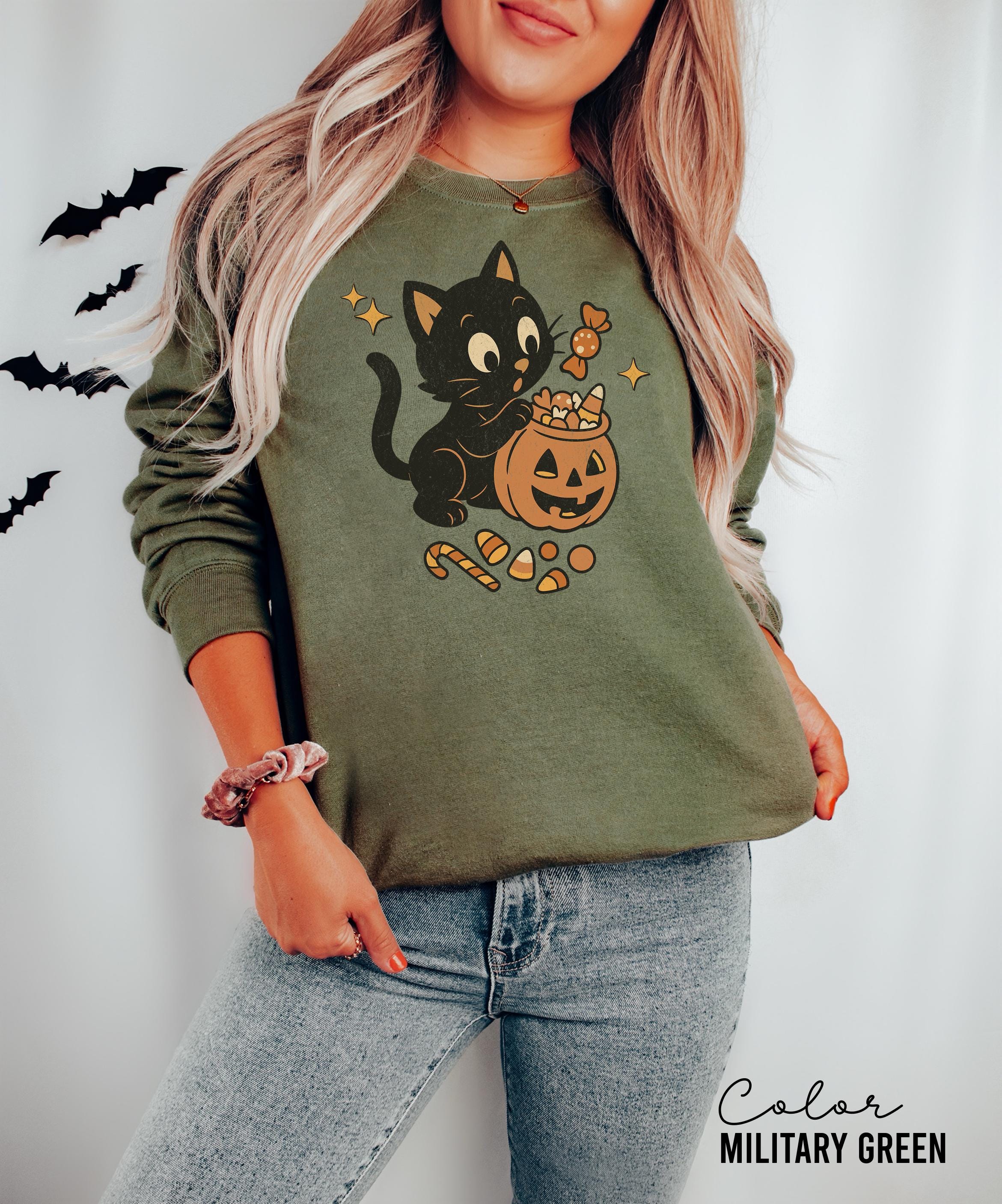 90s Halloween Cat Retro Shirt, Spooky Cat Halloween Shirt, Halloween Shirt, Black Cat Halloween Tee, Spooky Season Shirt, Pumpkin Shirt