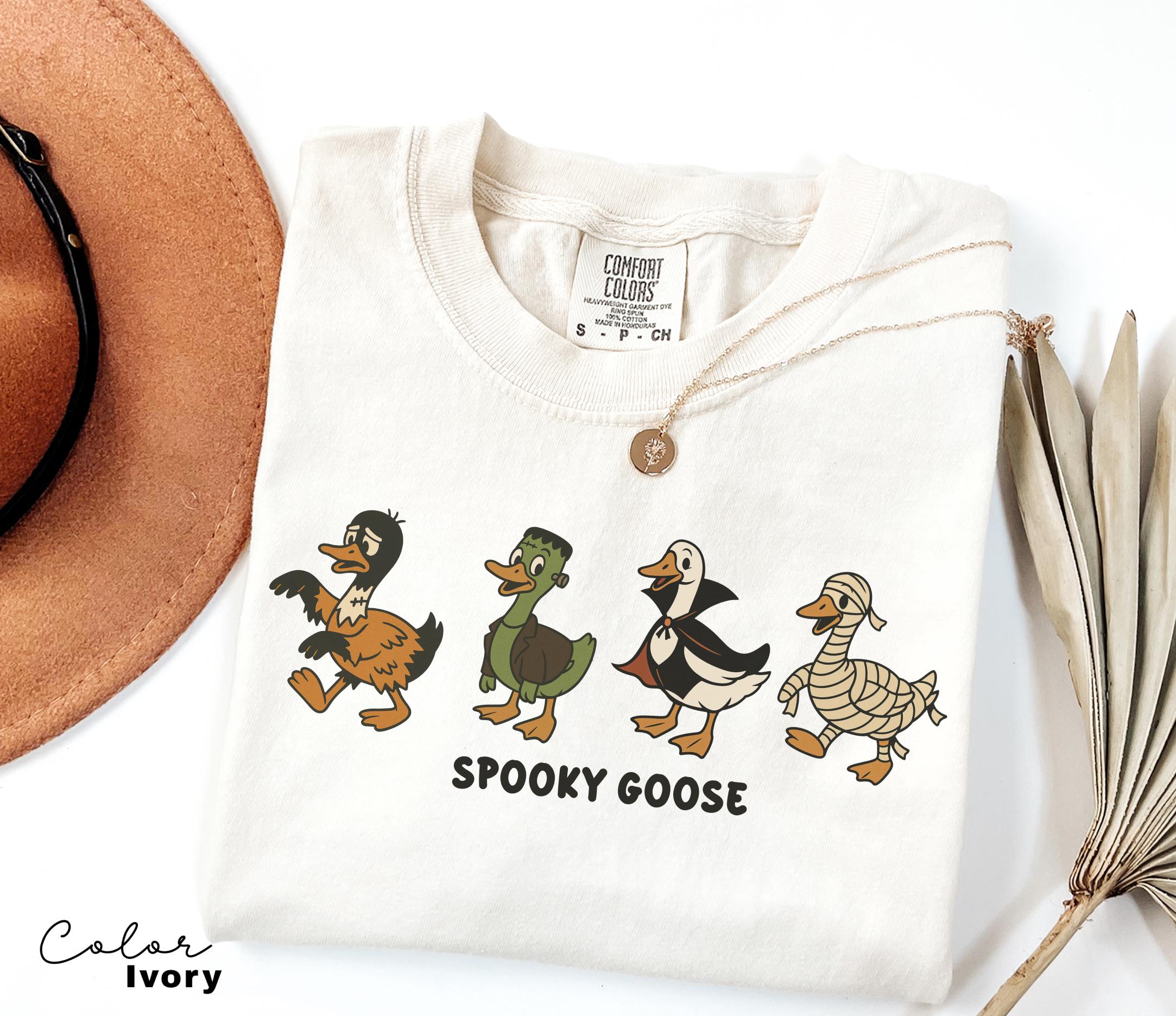 Halloween Goose Shirt, Spooky Goose Comfort Colors Shirt, Funny Halloween, Silly Goose Shirt, Fall Crewneck, Silly Goose T-shi