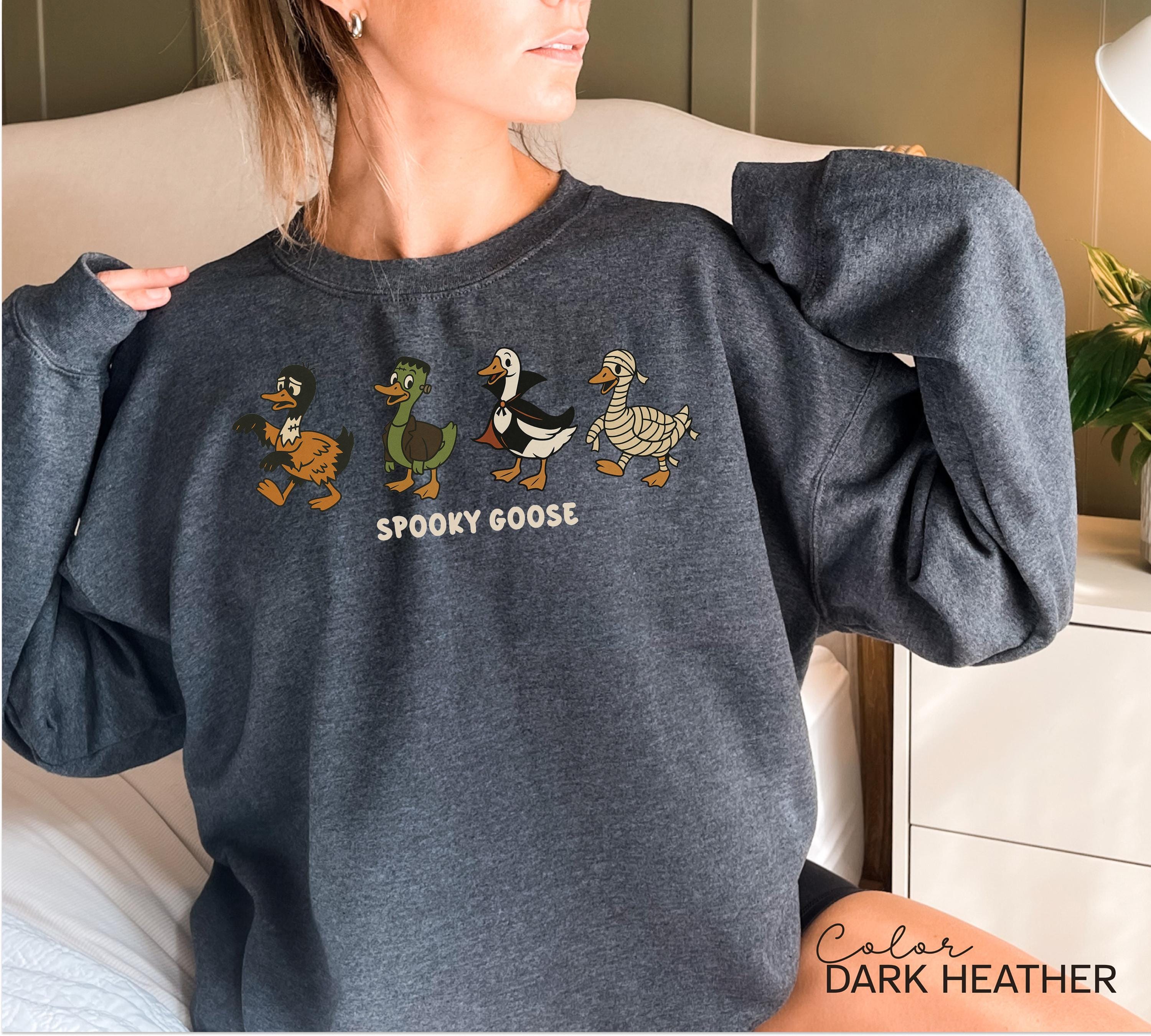 Halloween Goose Sweatshirt, Spooky Goose Sweatshirt, Funny Halloween, Silly Goose Shirt, Fall Crewneck, Silly Goose Sweatshirt