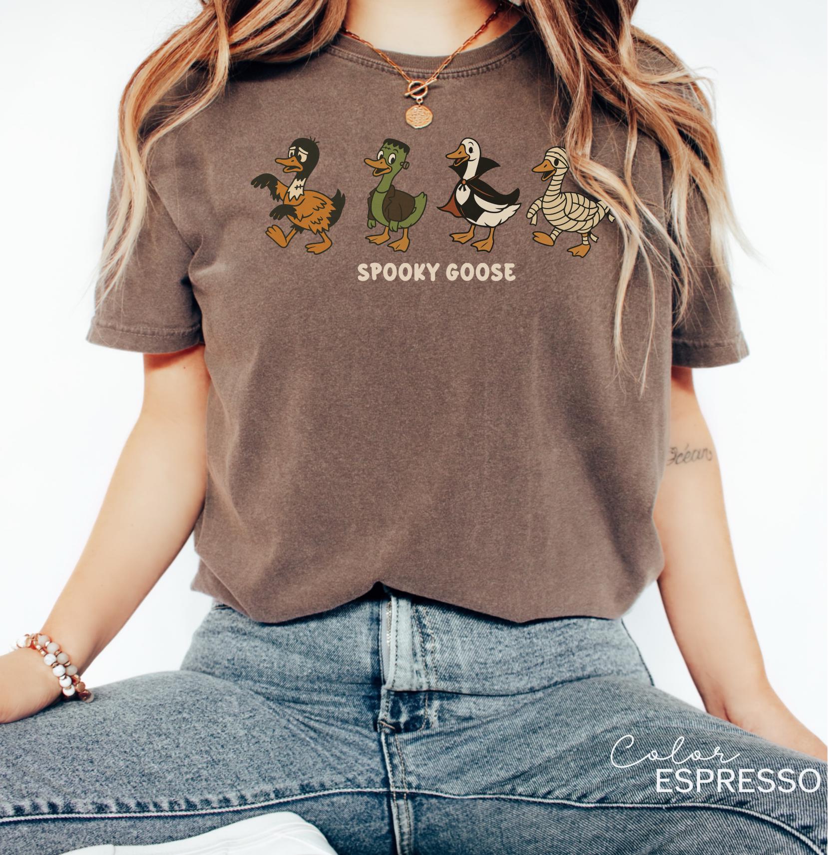 Halloween Goose Shirt, Spooky Goose Comfort Colors Shirt, Funny Halloween, Silly Goose Shirt, Fall Crewneck, Silly Goose T-shi
