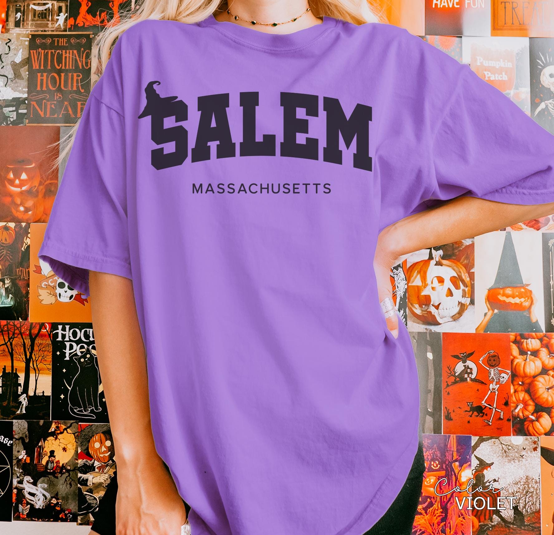 Salem Witch Halloween Shirt, Comfort Colors Salem Massachusetts Shirt, Salem Witch tshirt, Spooky Season, Girls Trip Salem