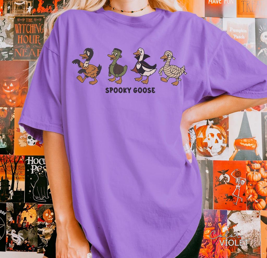 Halloween Goose Shirt, Spooky Goose Comfort Colors Shirt, Funny Halloween, Silly Goose Shirt, Fall Crewneck, Silly Goose T-shi