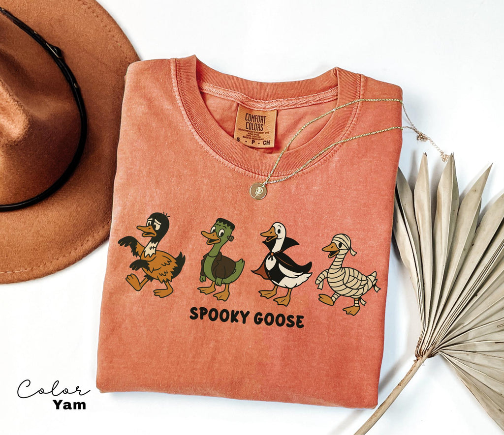 Halloween Goose Shirt, Spooky Goose Comfort Colors Shirt, Funny Halloween, Silly Goose Shirt, Fall Crewneck, Silly Goose T-shi