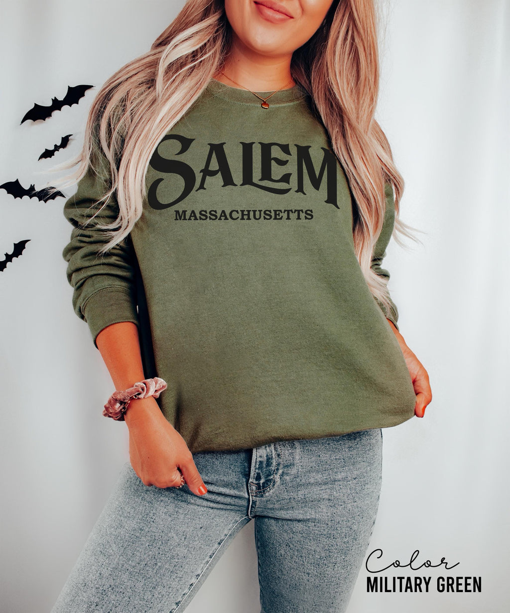 Salem Witch Halloween Sweatshirt, Salem Massachusetts, Preppy Crewneck, Spooky Season, Halloween Witch, Girls Trip Salem