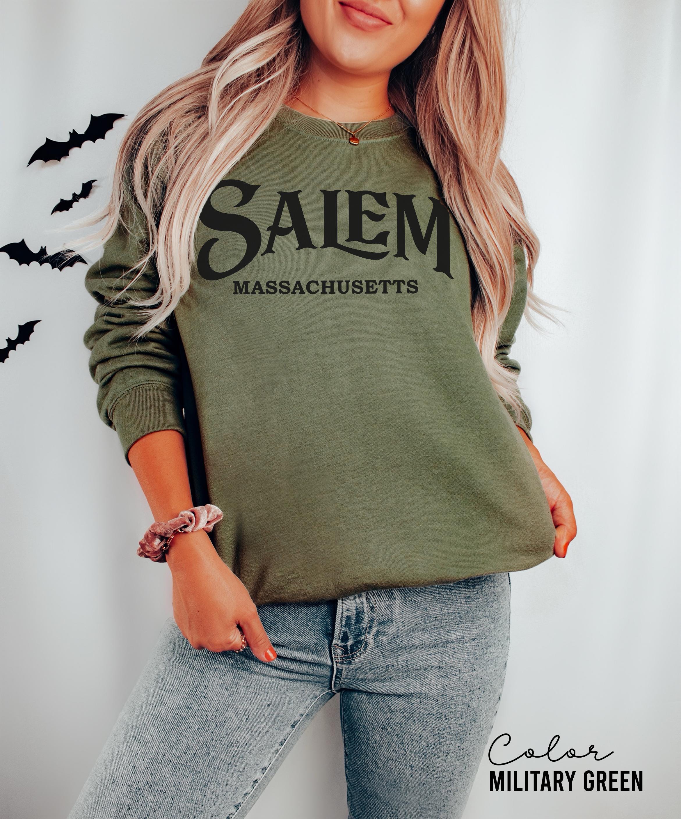 Salem Witch Halloween Sweatshirt, Salem Massachusetts, Preppy Crewneck, Spooky Season, Halloween Witch, Girls Trip Salem