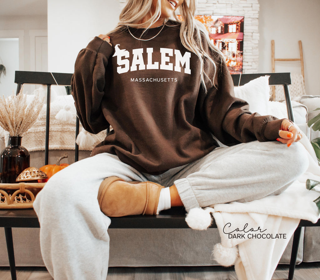 Salem Witch Halloween Sweatshirt, Salem Massachusetts, Preppy Crewneck, Spooky Season, Halloween Witch, Girls Trip Salem