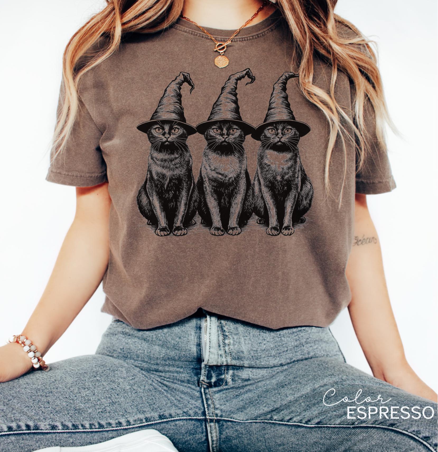 Halloween Black Cat Comfort Colors Shirt, Cute Cat Lover Halloween Tee, Spooky Season Cat, Halloween Cute Women Outfit, Halloween Gift