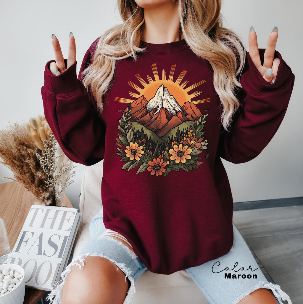 Mountain Nature Sweatshirt, Nature Crewneck, Positive Quote Sweatshirt, Mountain Nature Hiking, Outdoor Lover, National Parks,boho nature
