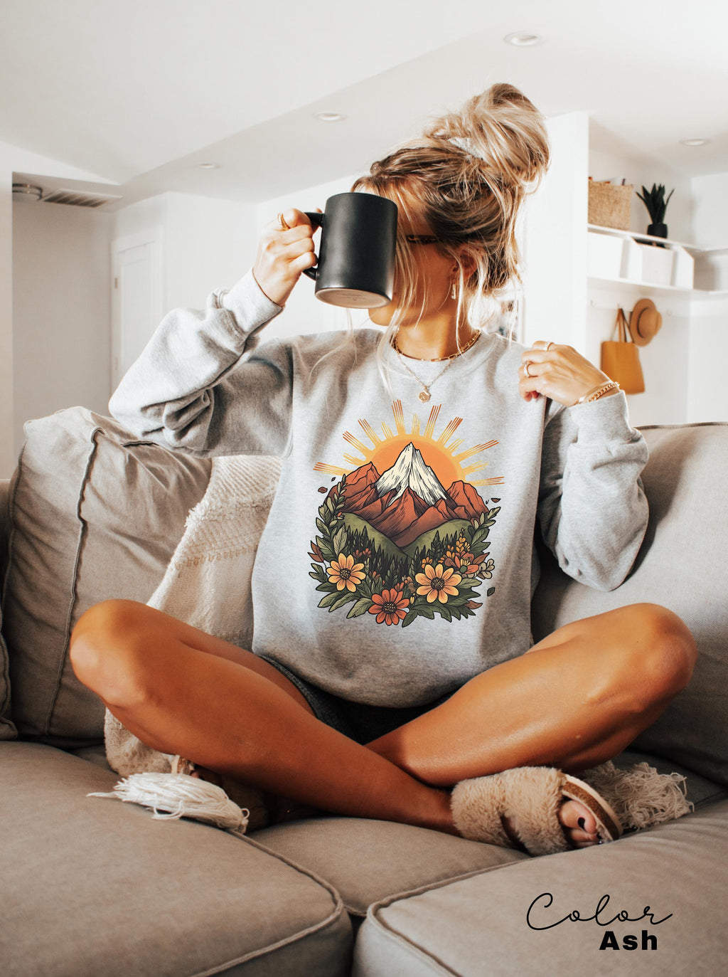 Mountain Nature Sweatshirt, Nature Crewneck, Positive Quote Sweatshirt, Mountain Nature Hiking, Outdoor Lover, National Parks,boho nature