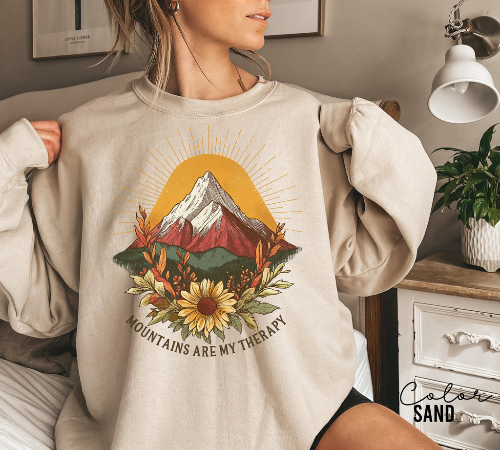Mountain Nature Sweatshirt, Nature Crewneck, Positive Quote Sweatshirt, Mountain Nature Hiking, Outdoor Lover, National Parks,boho nature