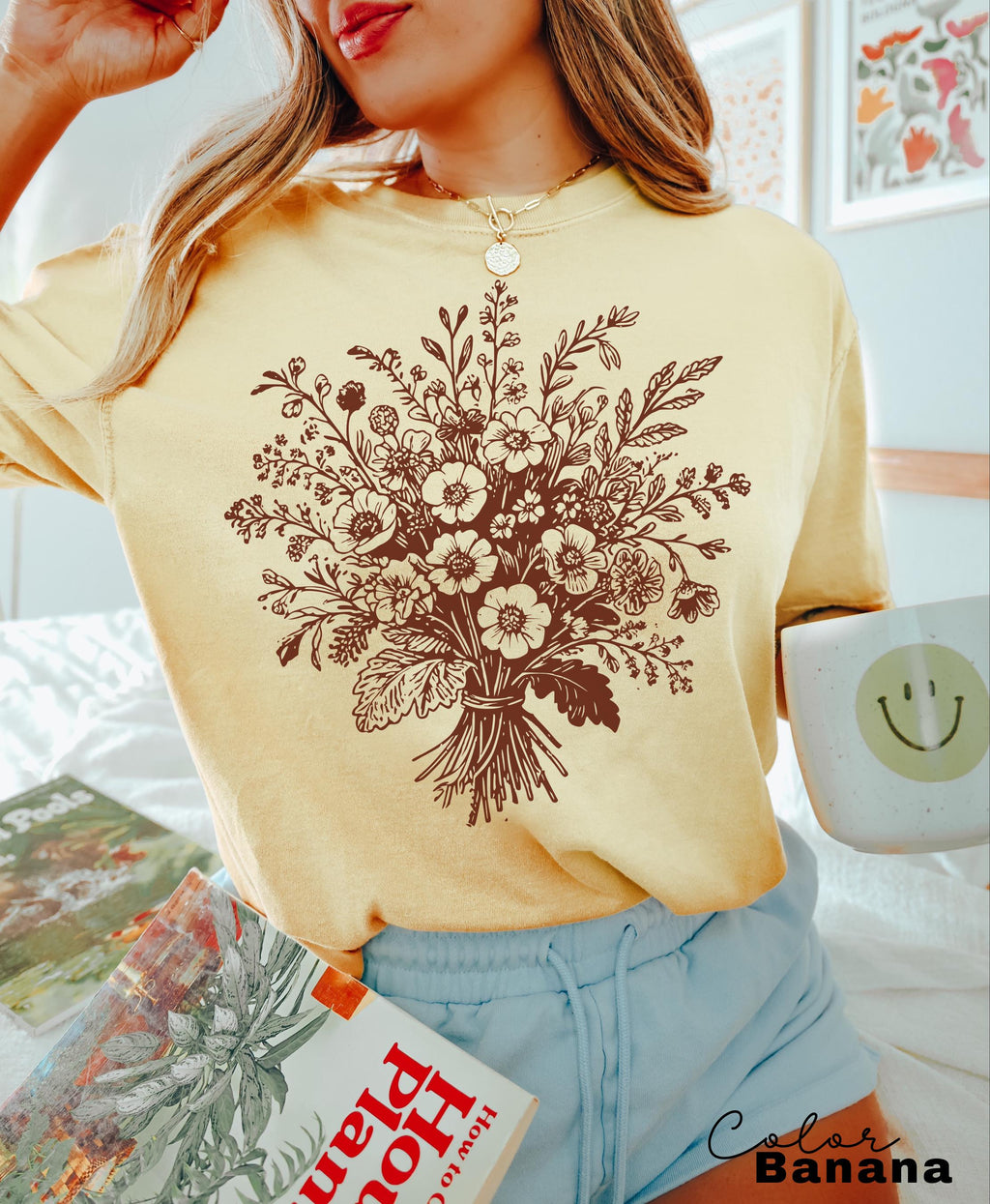 Boho Fall Floral Shirt, Retro Fall Tshirt, Comfort Colors, Autumn Vibes Shirt, Pumpkin Fall Tee, Pressed Wildflower Flower Shirt