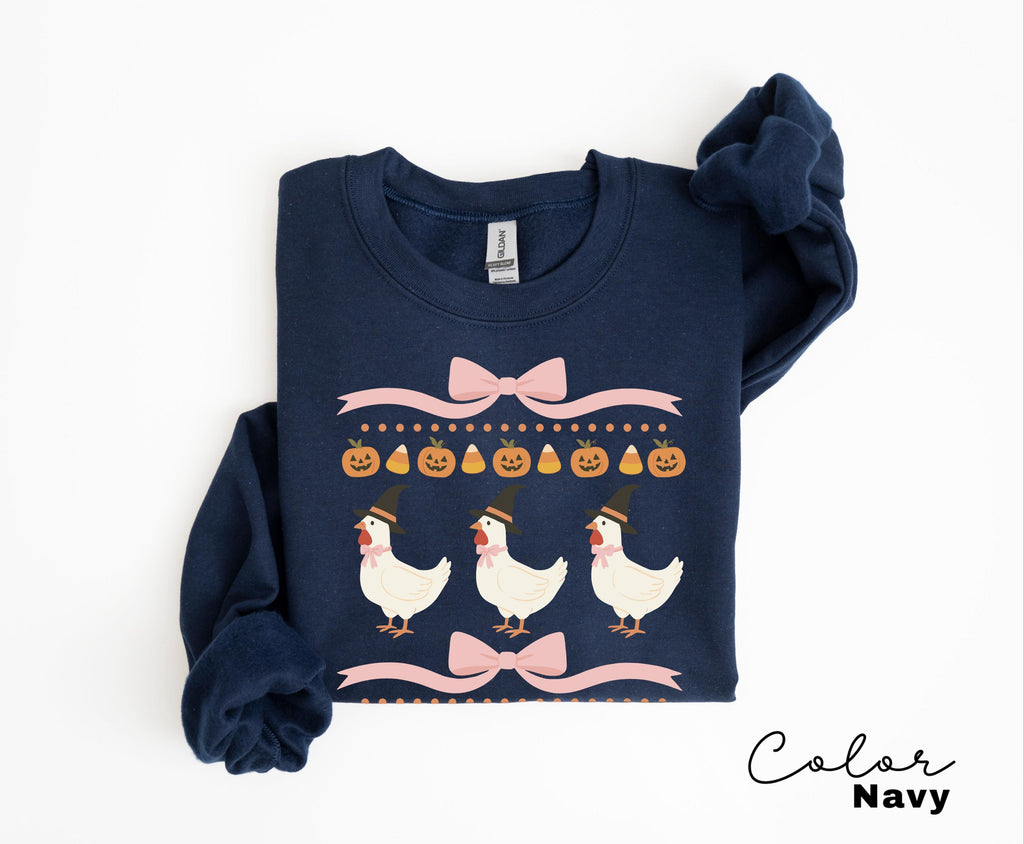 Halloween Chicken Bow Sweatshirt